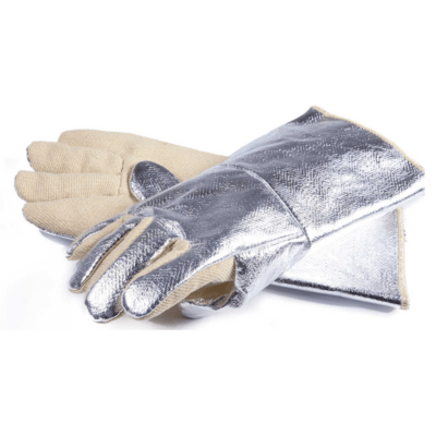 Heat-resistant aluminized gloves