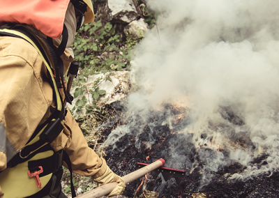 Tuletõrjuja rehab metsatulekahjusid