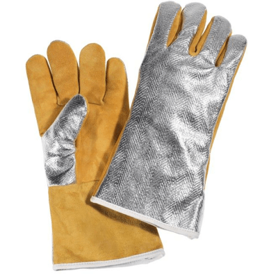 Gloves aluminized in crust