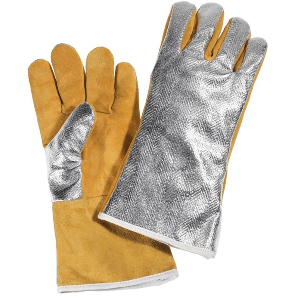 Aluminized Thermal Gloves - OPF Back, Leather Palm, 13 Long – X1 Safety