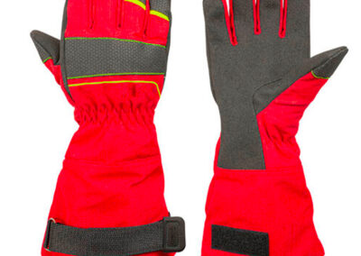 Gants textile de protection sapeurs pompiers rouge