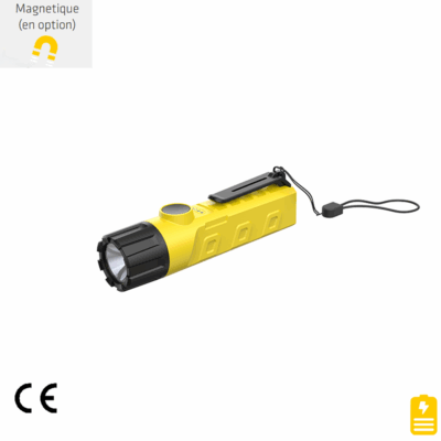 LAMPE TORCHE LED  RECHARGEABLE Magnétique (en option)